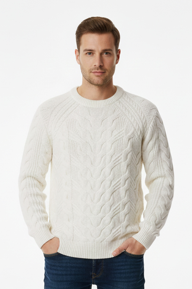 Erkek Bisiklet Yaka Kalın Kazak - 1