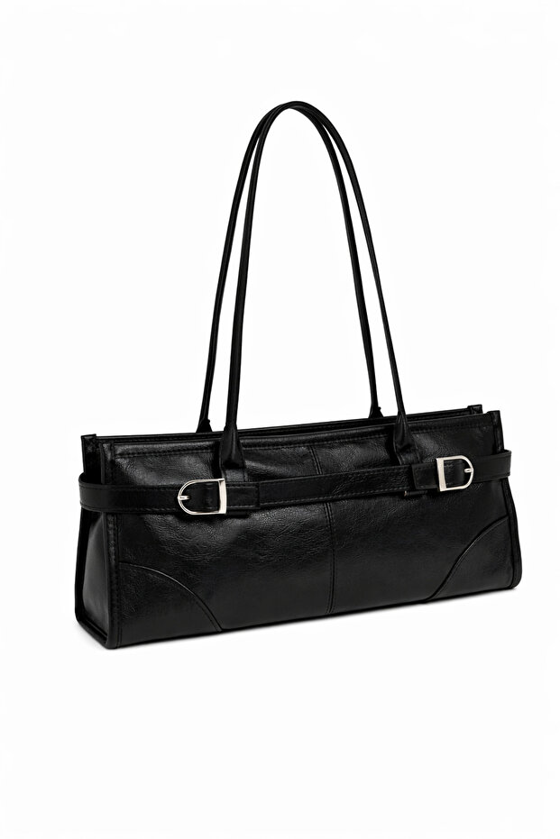 Vintage Baget Siyah Çanta - 4