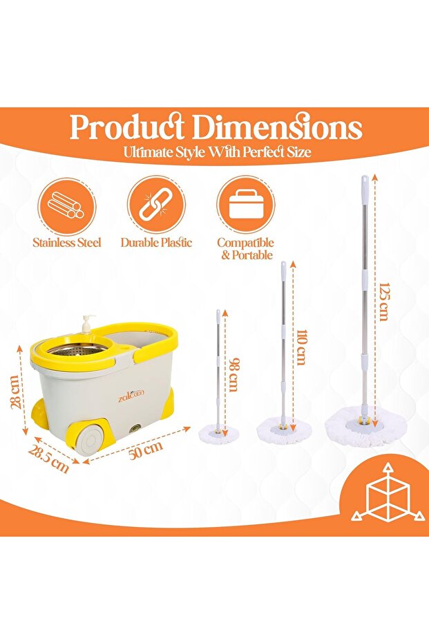 رأس بديل لممسحة دوارة بزاوية 360 درجة - 7