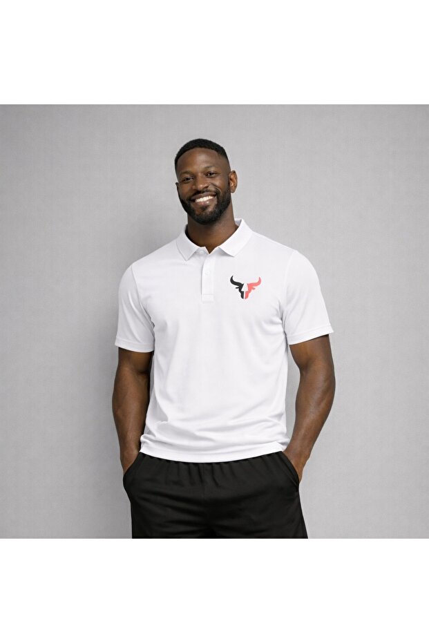 Men's Bull Printed Polo Neck T-Shirt
