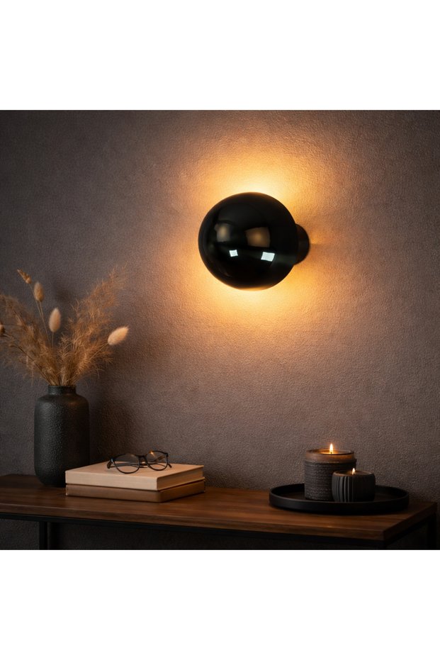 Dekor,Fungal Metal Single Wall Sconce,Diameter16Cm,Glossy Black Ambiance Lighting Fungal-13361-F