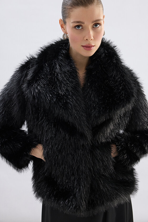 Wide Collar Fur - Black - 6