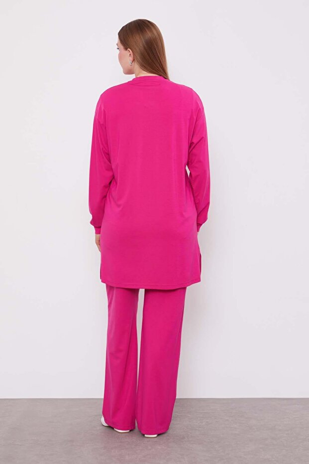 Fuchsia Stone Printed Double Set - 6