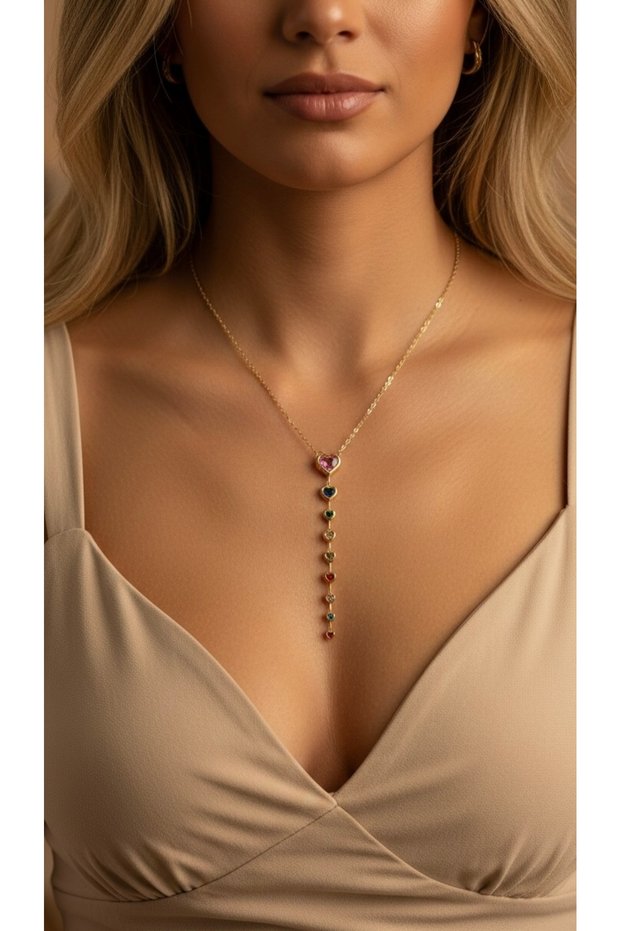 316L Steel Necklace Tarnish-Free Antiallergic with Y Pendant Figure (2 Years Importer Warranty)