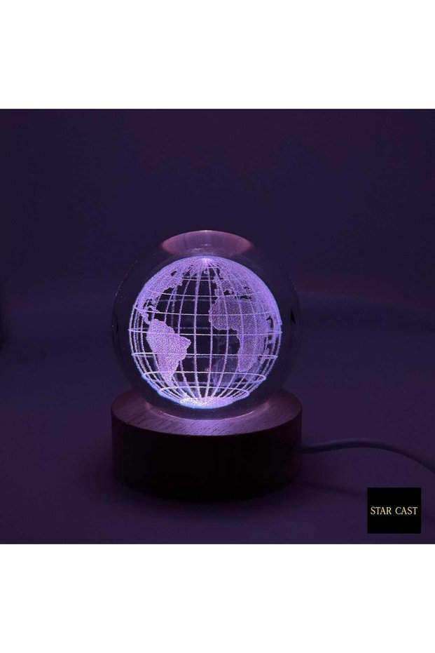3D Lighted Glass Globe – Color Changing Led Night Light