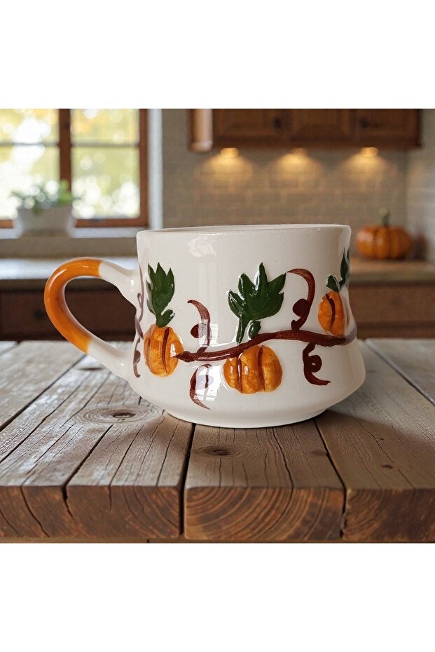 كوب منقوش بنقش اليقطين، كوب سيراميك بنقش اليقطين - 2