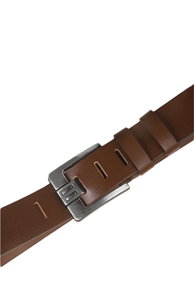 Light Brown 100% Genuine Leather Thick Tongue Sports Belt | Can Be Shortened | Daily & Sports | Domestic Production 1801312 - 7