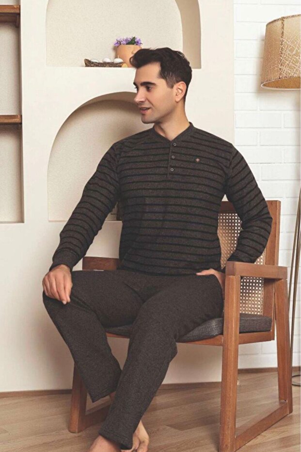 Men's Long Sleeve Thessaloniki Fabric Winter Pajama Set
