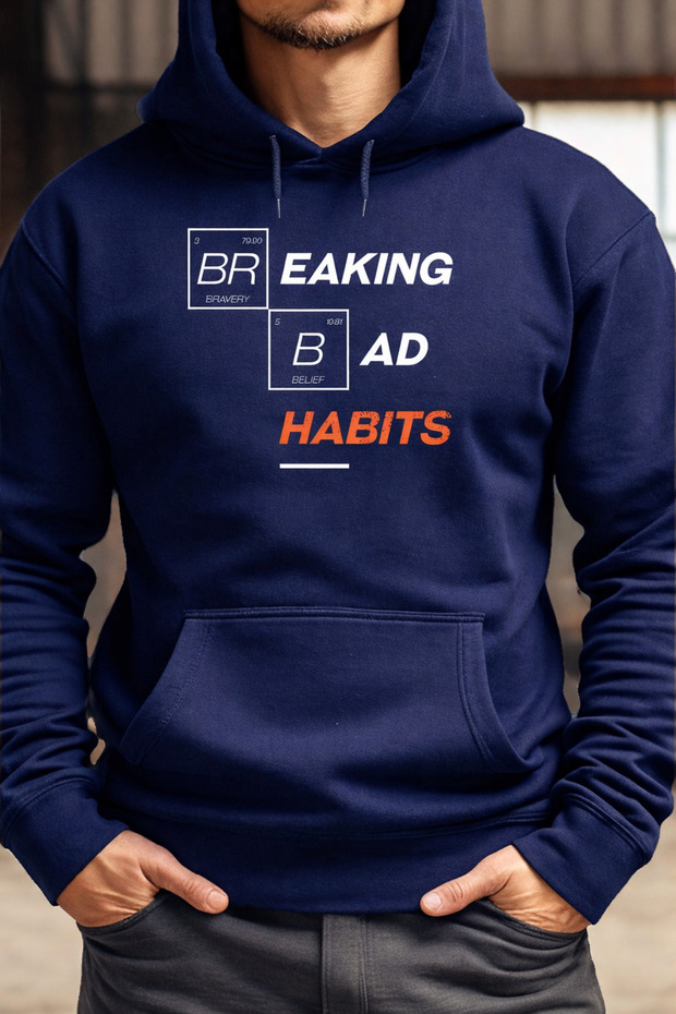 سويت شيرت للجنسين 3 Thread K بغطاء رأس Kangaroo Pocket Motivational Writing B مطبوع O قصة فضفاضة