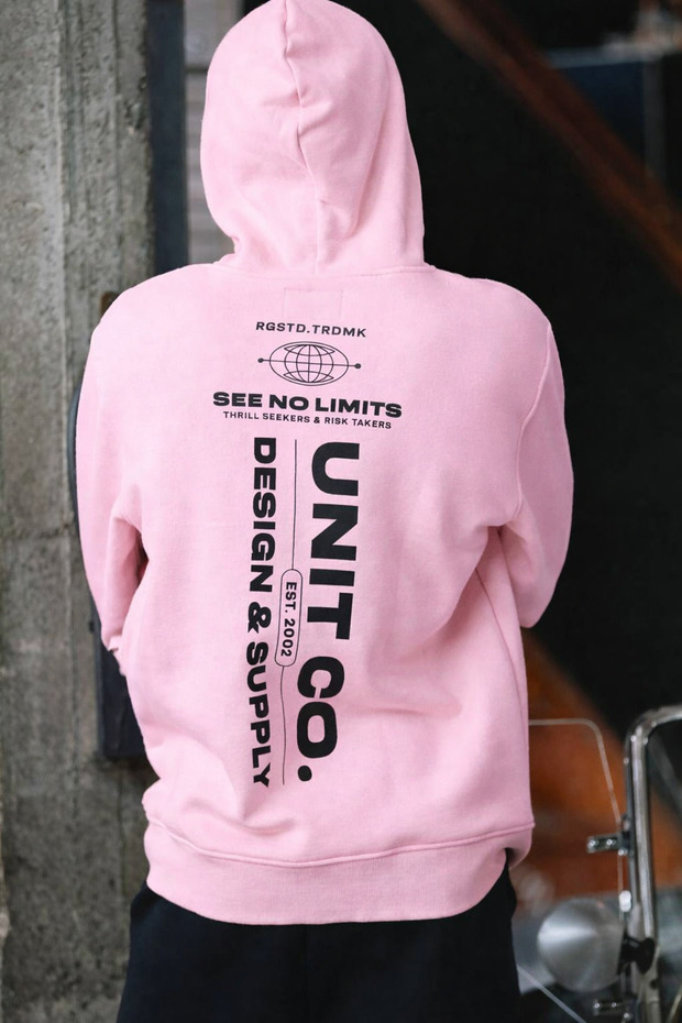 Unisex 3 Thread K Hooded Kangaroo Pocket Lettering B Printed O Oversized Street Sweatshirt