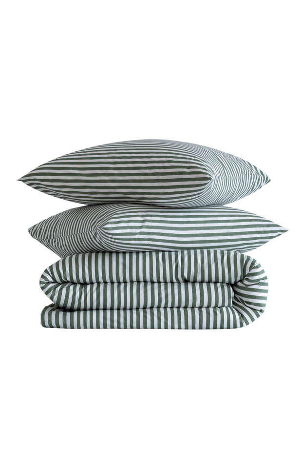 Stripe 100% Cotton Oversized Duvet Cover Set - 4