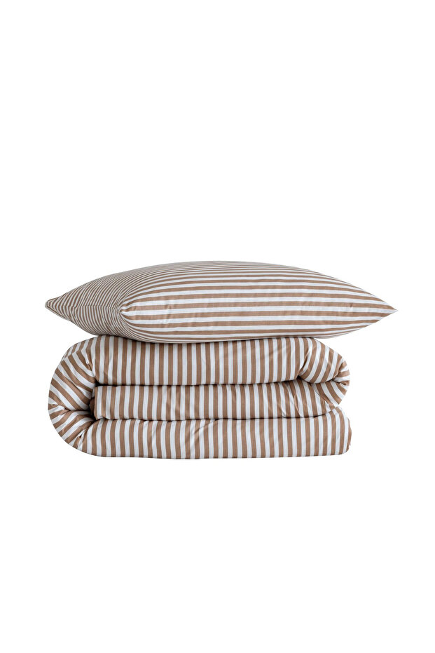 Stripe 100% Cotton Single Duvet Cover Set - 5