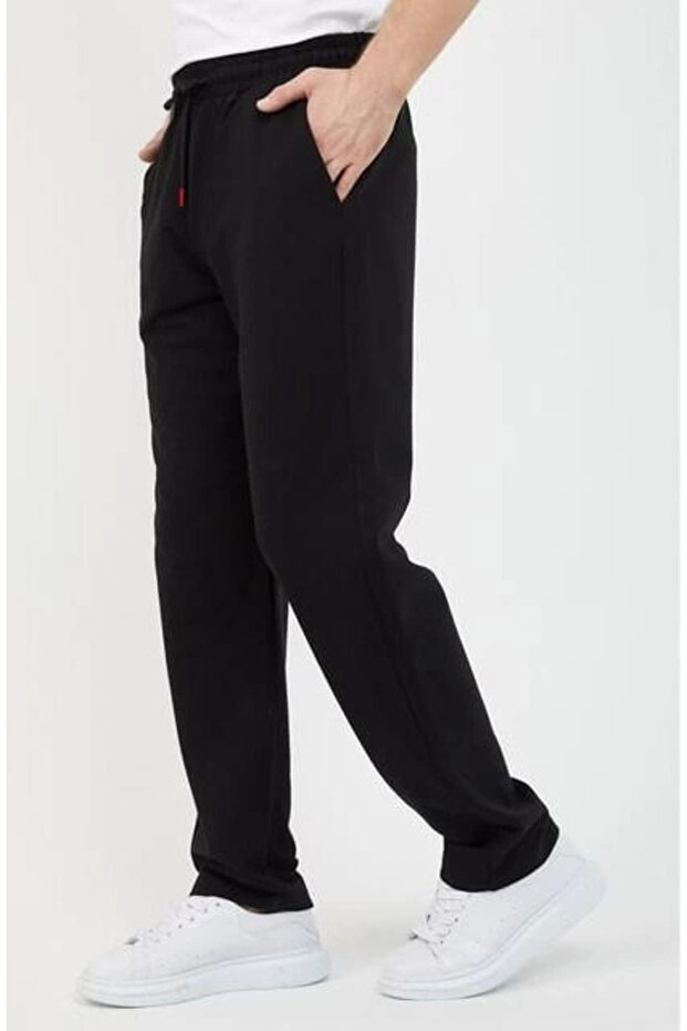 Three thread basic sweatpants - black - 1