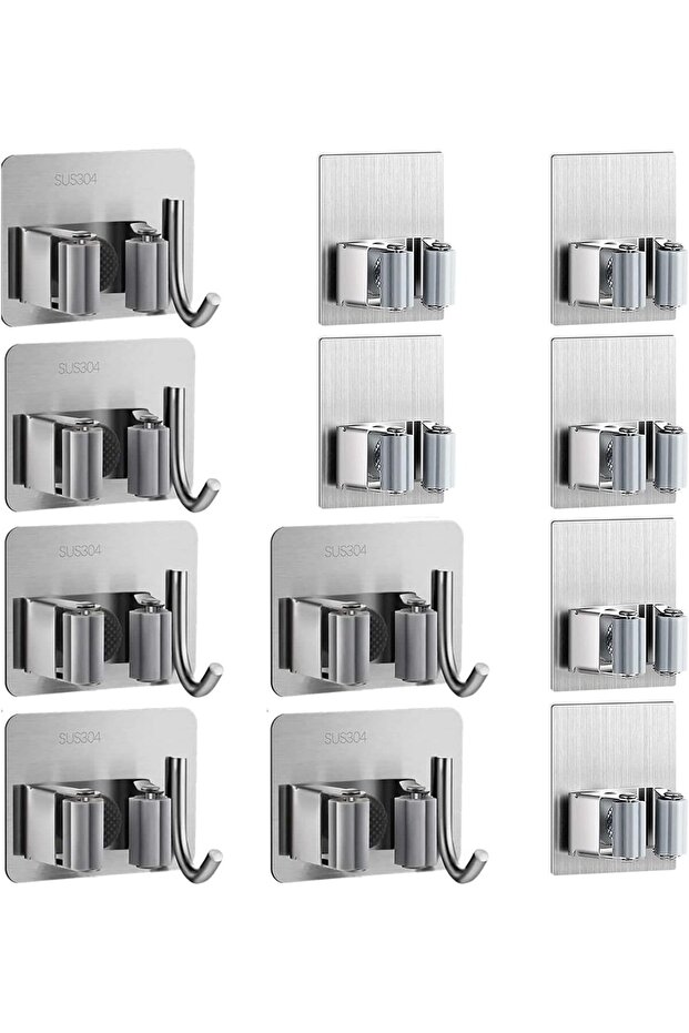 12 PCS Mop Broom Holder Wall Mount