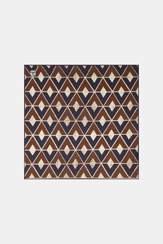 LACİVERT İPEK MENDİL - 1