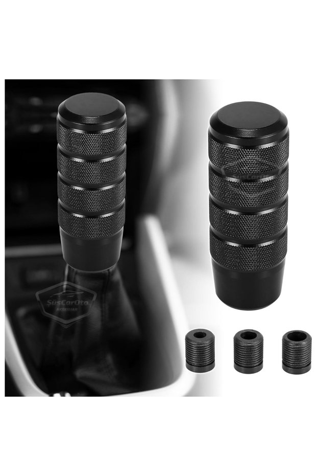 Universal 9.5cm Jdm Metal Sport Gear Shift Knob with Bracket Aluminum Auto-Manual Gear Shifter Black