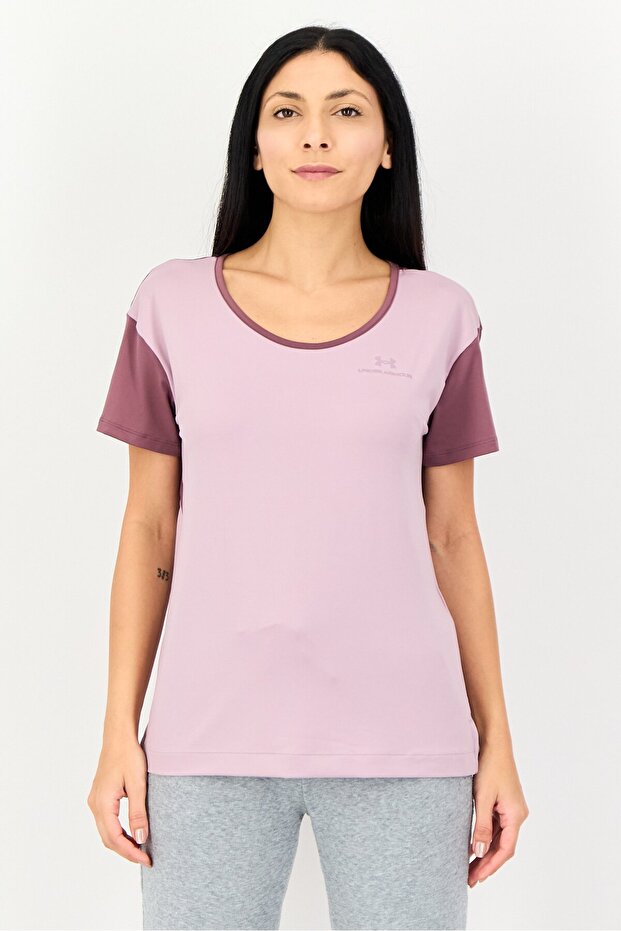 Women Loose Fit Short Sleeve Training T-Shirt, Mauve