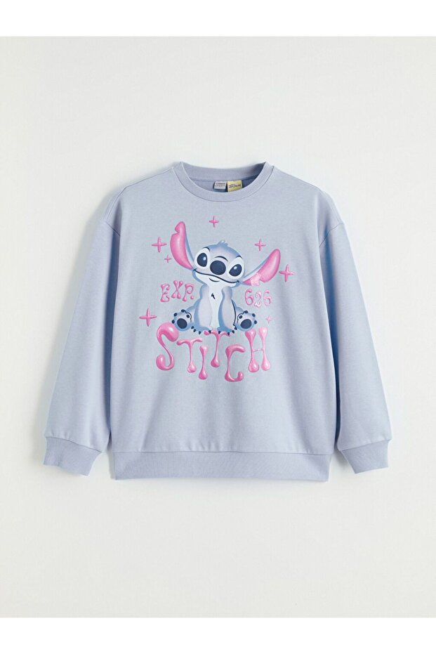 Lcw Kids Stitch Printed Girls' Sweatshirt