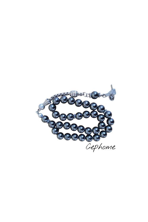 Oltu Stone Prayer Beads 8-9 mm Shiny Georgian Oltu Stone Handmade Natural Stone Prayer Beads