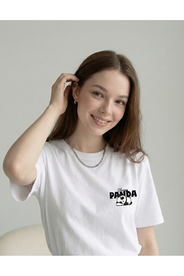 Sleepy Panda Printed Regular Fit Cotton Women Tshirt Tee T-Shirt