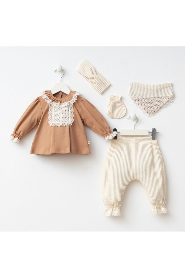 Miniycool 7094 Mnz Brand Barbara Baby Newborn Hospital Release Girl 5-Piece Set