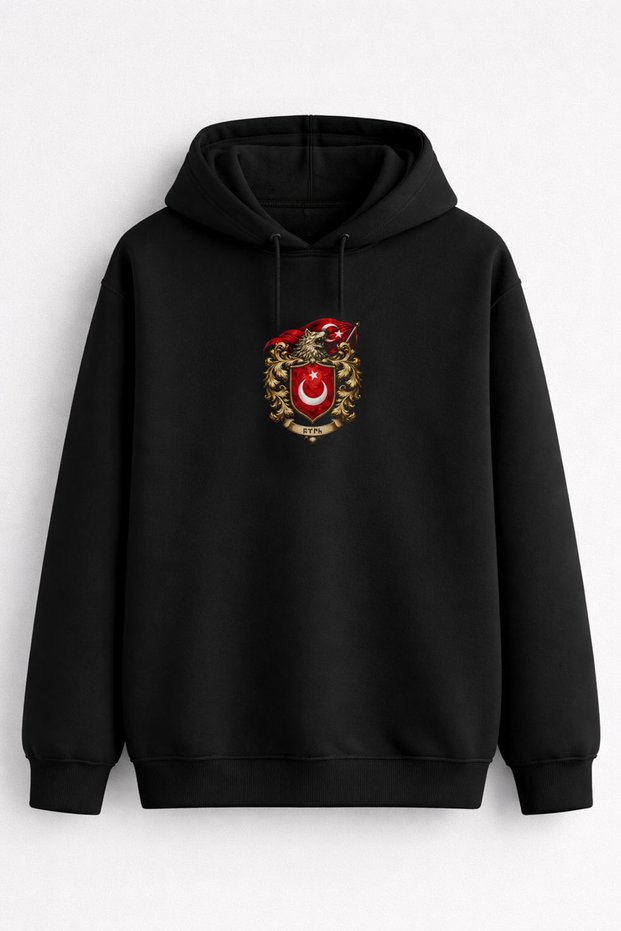 Turkish Bozkurt Göktürkçe Writing Wolf Printed Black Women Men Kids Hooded Sweatshirt Hoodie