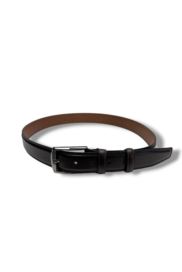 حزام رجالي من الجلد الطبيعي مخيط K100-26 بطول 115 سم