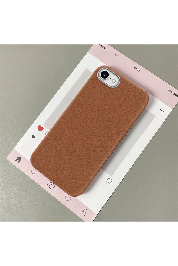 iPhone 7/8/Se 2020 2022 Compatible Leather Texture Anti Fall Soft Silicone Phone Case