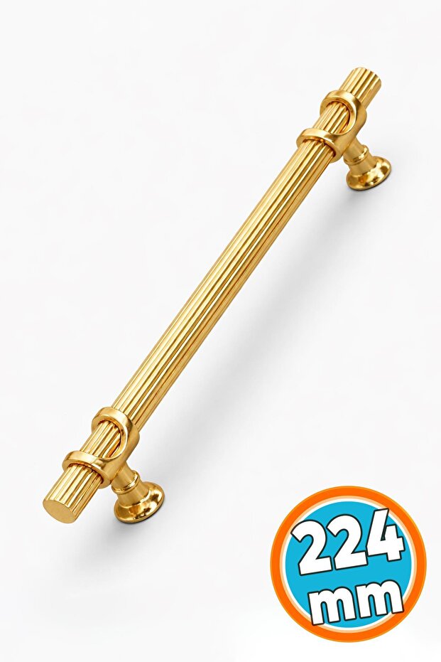 Furniture Cabinet Drawer Cover Kitchen Cupboard Handles Knob Pull Gold Metal Handle 224 Mm-22.4 cm