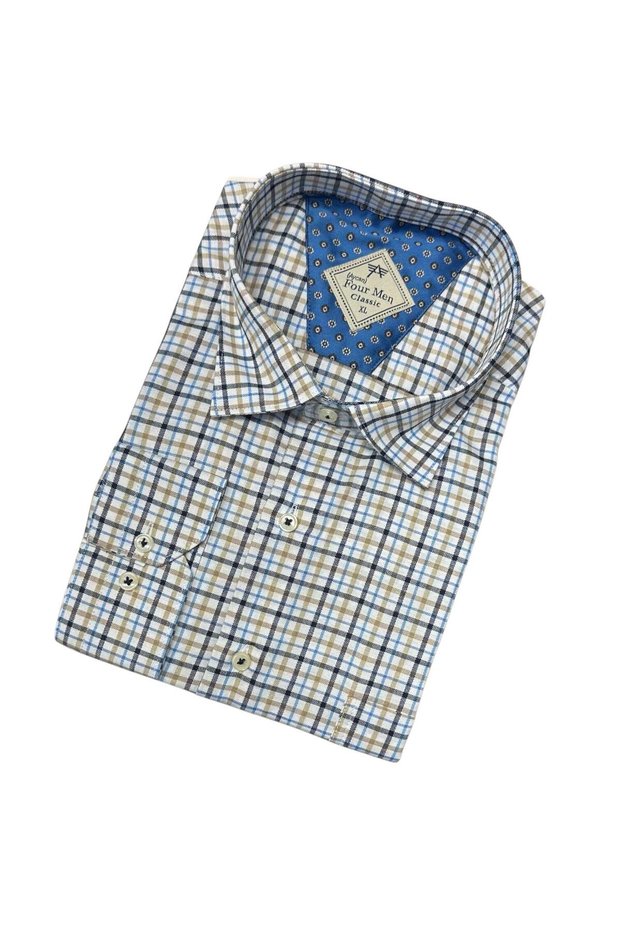 Men's Classic Wide Cut Plaid Long Sleeve Shirt