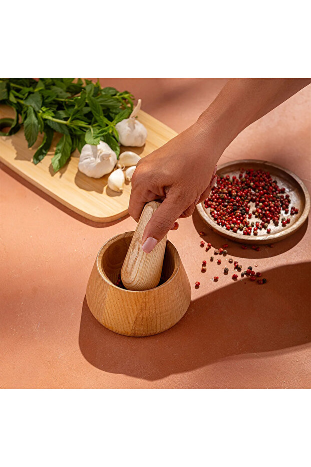 Rustik Bambu Düz Havan - 2