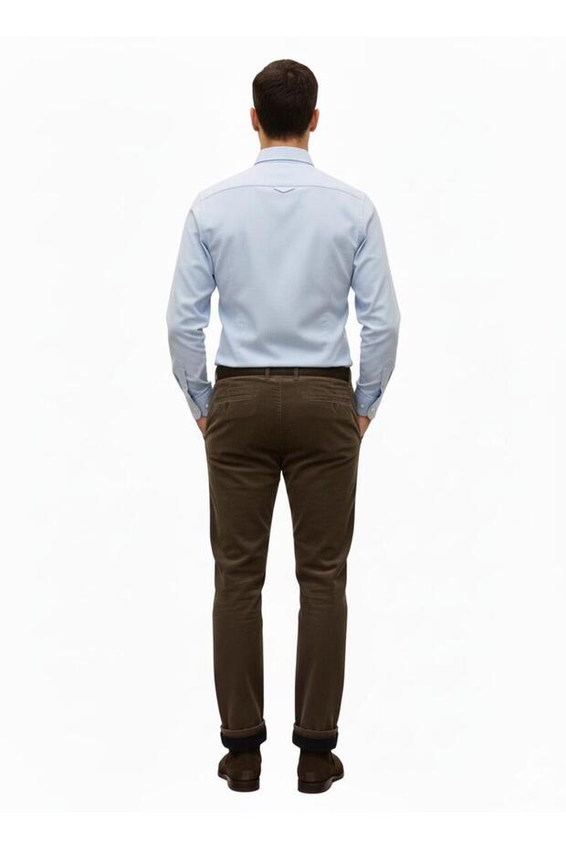 Men's L Stretch Fabric Velvet Pantalon with Fleece Inside - 4