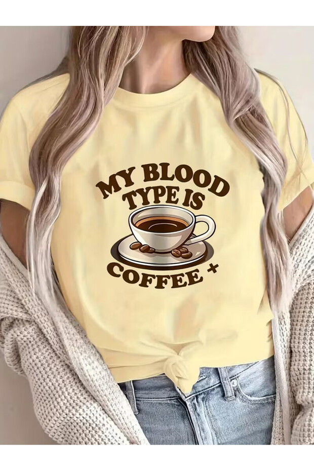Coffee-Themed Printed T-Shirt Is Suitable for Everyday Wear for Coffee Lovers. Oversized T-Shirt