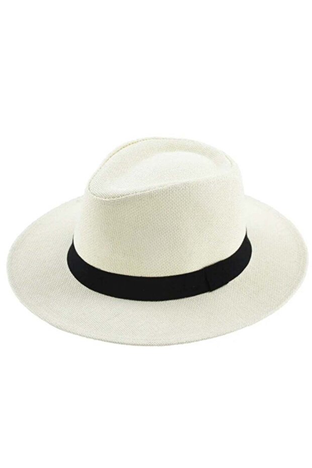 Unisex Fashion Solid Color British Sun Hat Wide Brim Straw Hat