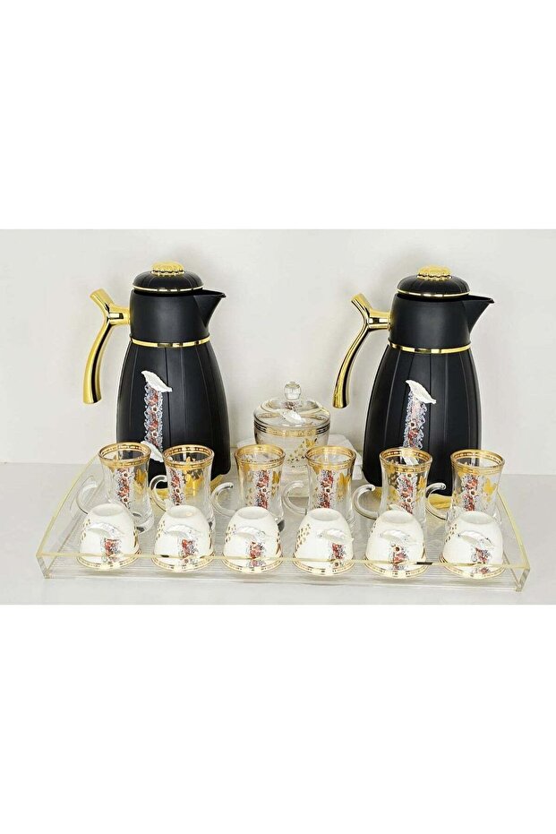 Insulated Tea And Coffee Serving Set With Inner Glass Lining For Home And Guest Use