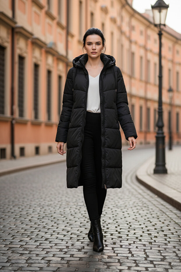 Women's Waterproof Long Winter Coat Thickened Down Puffer Jacke Winter Parka - 1