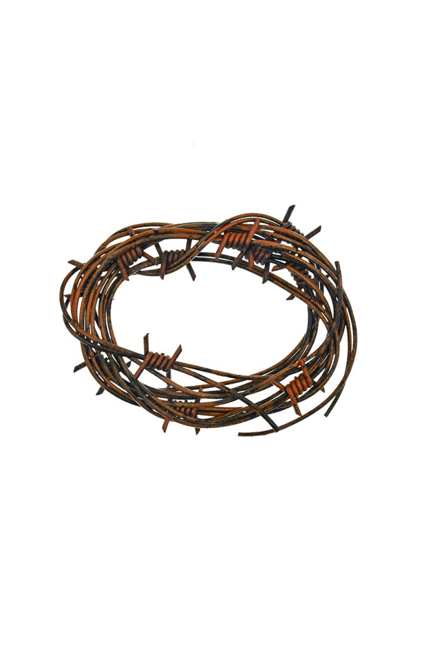 Brown 2.5M 2.5M Fake Rusted Barbed Plastic Barb Wire Decoration Halloween Wires Garland Haunted Hous