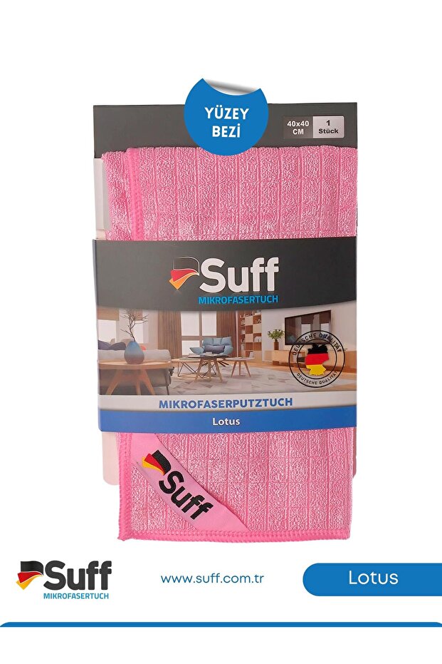 Lotus Microfiber Dust-Free Glossy Surface Cloth Small Checkered 40X40 cm Pink