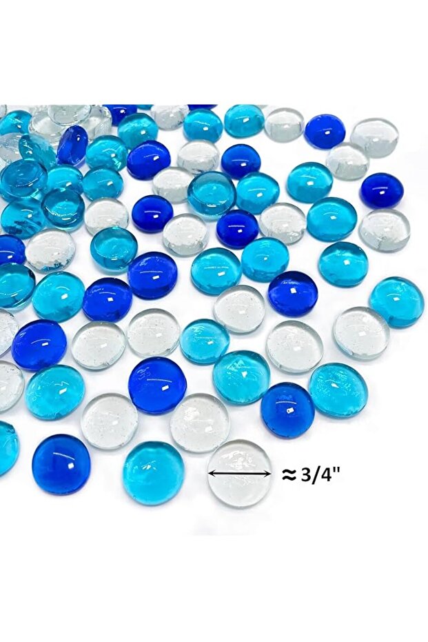Blue Tricolor Mixed Glass Beads
