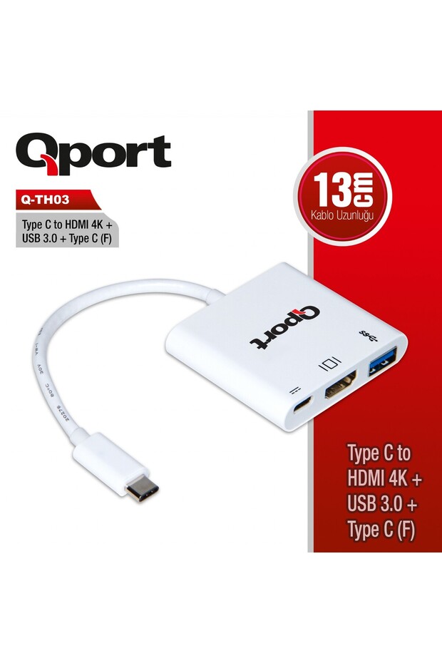 Qport q-th03 type-c to hdmi/usb/type-c converter adapter