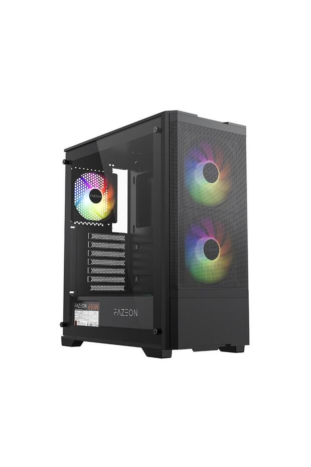 F16A650BBM 650W 80+ BR 3x ARGB FAN ATX 2xUSB3.0 حافظة ألعاب سوداء