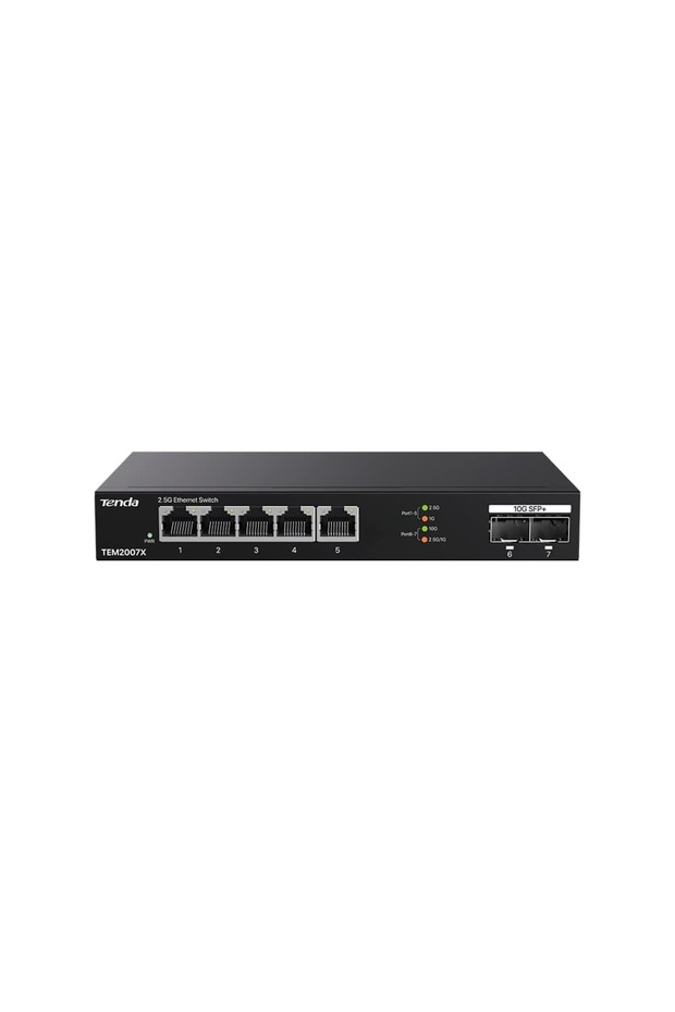 TEM2007X محول شبكة سطح المكتب بـ 5 منافذ 10/100/1000/2.5 جيجابت مع منفذين SFP قابل للتحكم عن بعد
