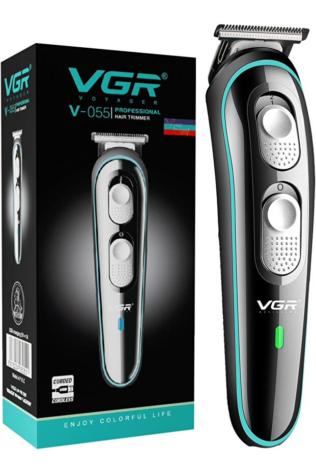 ماكينة حلاقة VGR V-055 لحلاقة الشعر والذقن قابلة لإعادة الشحن