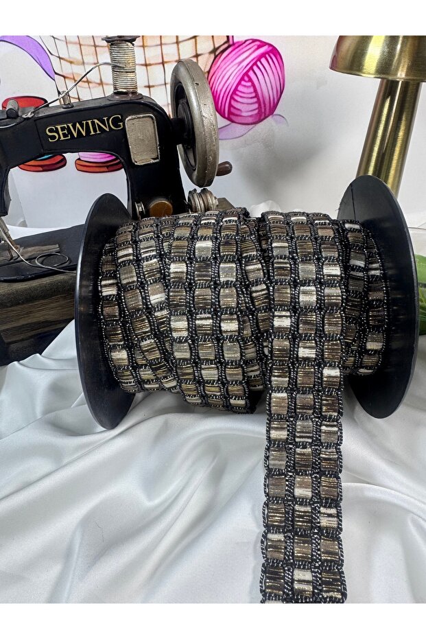 sim ip işlemeli şerit dantel - 2