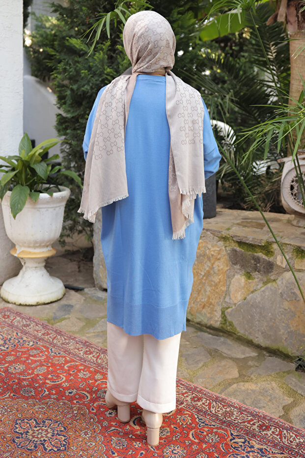 Indigo Casual Fit Long Length Knitwear Tunic - 5