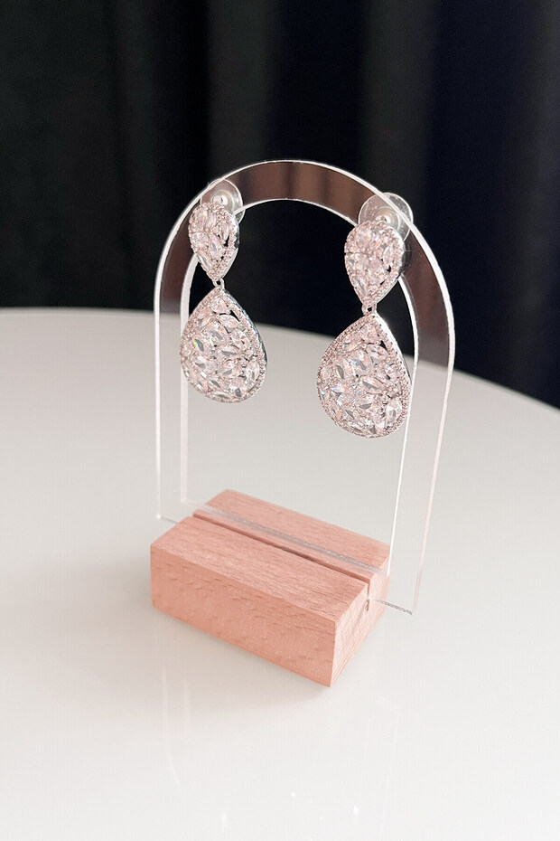 Arched Earring Holder Acrylic & Wooden Jewelry Stand – Minimal Jewelry Stand