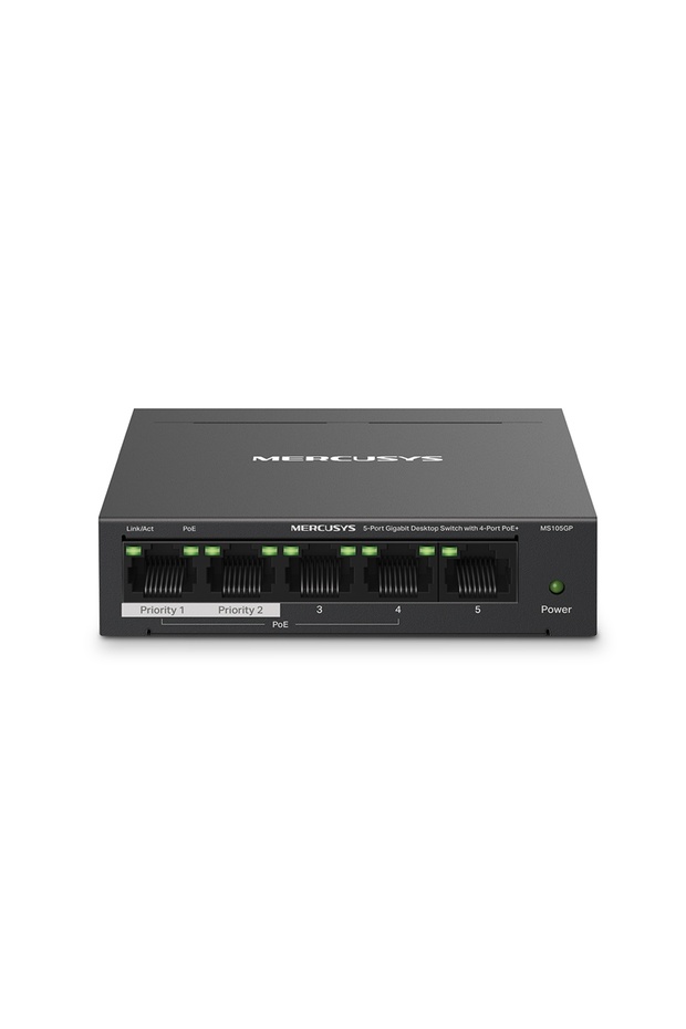 TP-LINK MS105GP 5 منافذ 10/100/1000 4 منافذ POE+ غير قابلة للإدارة، محول سطح المكتب، هيكل معدني