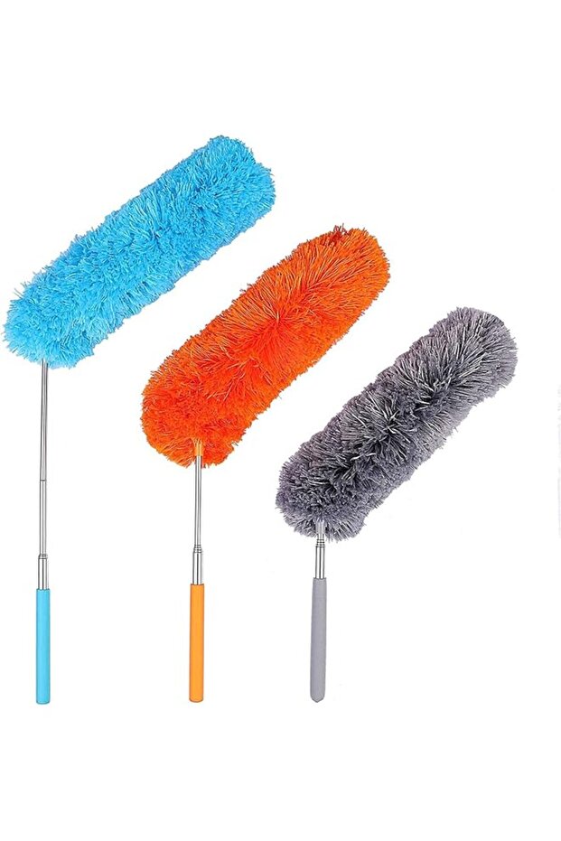 Microfiber Duster for Cleaning, 3Pcs Feather Duster with Extendable Pole