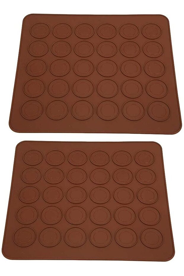 Silicone Mat, 2Pcs 30 Holes Non-Stick Macaron Pad Baking Mat Mould Mold Oven Mat for Making