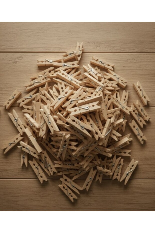 100 Pieces Wooden Pegs Pack - Practical Use Hardwood Clothes Pegs Set - Natural Wood Pegs